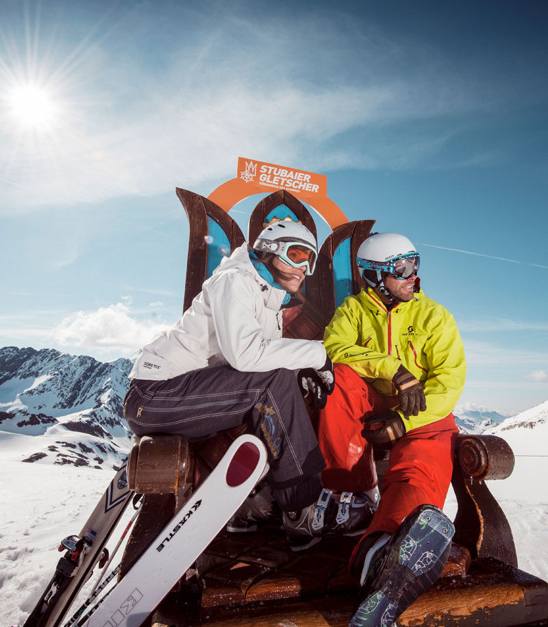 Skifahren Stubaier Gletscher beim Hotel Neustift